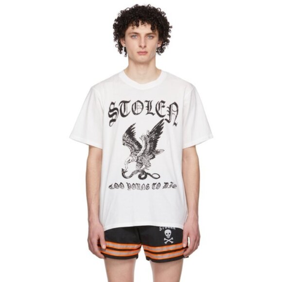 Stolen Girlfriends Club Eagle Strike T-Shirt XL Mens Vintage White Tee $110 - Picture 1 of 13